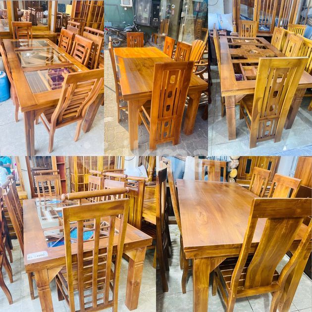 Teak Heavy Dining Table with 6 Chairs// for Sale Kaduwela ikman