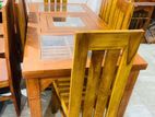 Teak Heavy Dining Table With 6 Chairs:://::