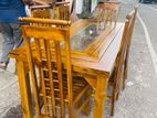 Teak Heavy Dining Table With 6 Chairs ---///---