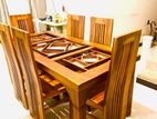 Teak Heavy Dining Table with 6 Chairs