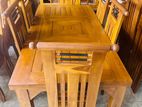 Teak Heavy Dining Table With 6 Chairs