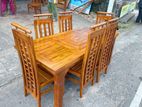 Teak Heavy Dining Table With 6 Chairs