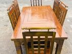 Teak Heavy Dining Table With 6 Chairs