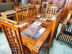 Teak Heavy Dining Table with 6 Chairs