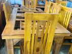 Teak Heavy Dining Table With 6 Chairs