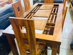 Teak Heavy Dining Table With 6 Modern Chairs 6x3