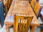 Teak Heavy Dining Table With 6 Modern Chairs 6x3