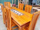 Teak --Heavy-- Dinning Table Chairs 6ftx3ft TDT2602
