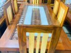 Teak Heavy Dinning Table with Chairs 6ftx3ft TDT2102