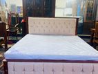 Teak Heavy Elegant Royal Cushioned Bed With 7inch Spring Mattress 6x5