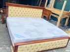 Teak Heavy Elegant Royal Cushioned Box Bed with Top LED Light 6x6