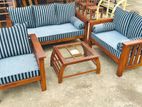 Teak Heavy Ex Larag Sofa Set with Stone Table Code 83736