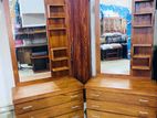 Teak Heavy Ex Large Box Dressing Table with Makeup Light