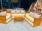 Teak Heavy Ex Large Box Indian Sofa with Glass Stool