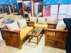 Teak Heavy Ex Large Box Sofa with Stool