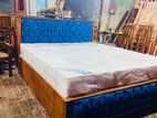 Teak Heavy Full Cover Royal Buttons Cushioned Box Bed 72x72