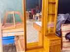 Teak Heavy Full Hight Mirror Large Dressing Table