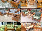 Teak Heavy Larag sofa set with stone table code 83377