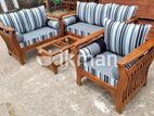 Teak Heavy Larag sofa set with stone table code 83746