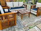 Teak Heavy Larag Sofa Set With Stone Table Code 92837