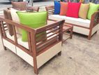 Teak Heavy Large Pillow Sofa Set with Stone Table Code 83736