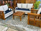 Teak Heavy Large Sofa Set with Stone Table Code 73736