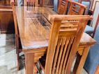 Teak Heavy Legs Modern (4x4inch) Dining Table With 6 Chairs --6x3