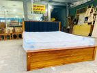 Teak Heavy Modern 42inch Headboard Royal Cushioned Box Bed 72x72::--::