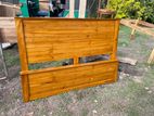 Teak Heavy Modern 45 Inch Headboard Box Bed 60x72