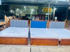 Teak Heavy Modern 45inch Cushioned Box Bed 60x72---