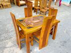 Teak Heavy Modern 4x3ft Dining Table with 4 chairs