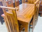 Teak Heavy Modern (5ftx3ft) Dining Table with 6 Chairs::--::