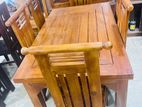 Teak Heavy Modern 5x3ft Dining Table with 6 Chairs