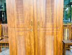 Teak Heavy Modern 7ft Base Two Door Wardrobe