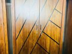 Teak Heavy Modern 7ft Two Door Wardrobe