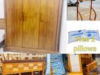 Teak Heavy Modern Bedroom Package with 2 Pillows