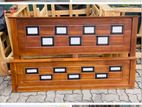 Teak Heavy Modern Box Bed 60x72