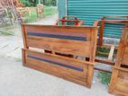 Teak Heavy Modern Box Bed 60x72