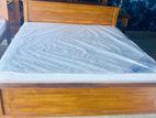 Teak Heavy Modern Box Bed with Hybrid Plush Mattress 72x72