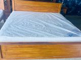 Teak Heavy Modern Box Bed with Hybrid Plush Mattress 72x72