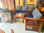 Teak Heavy Modern Box Sofa Set ( Washable ) with Glass Stool