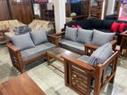 Teak Heavy Modern Box Sofa with Stool TRS1120