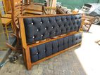 Teak Heavy Modern Cushioned Box Bed 72x60