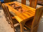 Teak Heavy Modern Dining Table and 6 Chairs Code 7289
