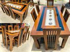 Teak Heavy Modern Dining Table and 6 Chairs Code 83736