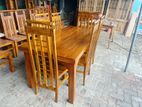 Teak Heavy Modern Dining Table Set