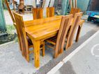 Teak Heavy Modern Dining Table With 6 Chairs 6ftx3ft