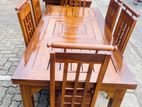 Teak Heavy Modern Dining Table with 6 Chairs 6x3