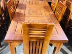 Teak Heavy :Modern: Dining Table With 6 Chairs 6x3