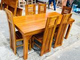 Teak Heavy Modern Dining Table With 6 Chairs 6x3